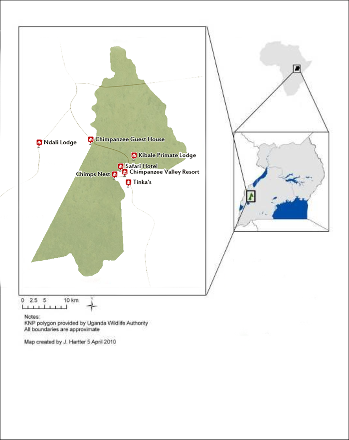 Kibale National Park - on uganda map location