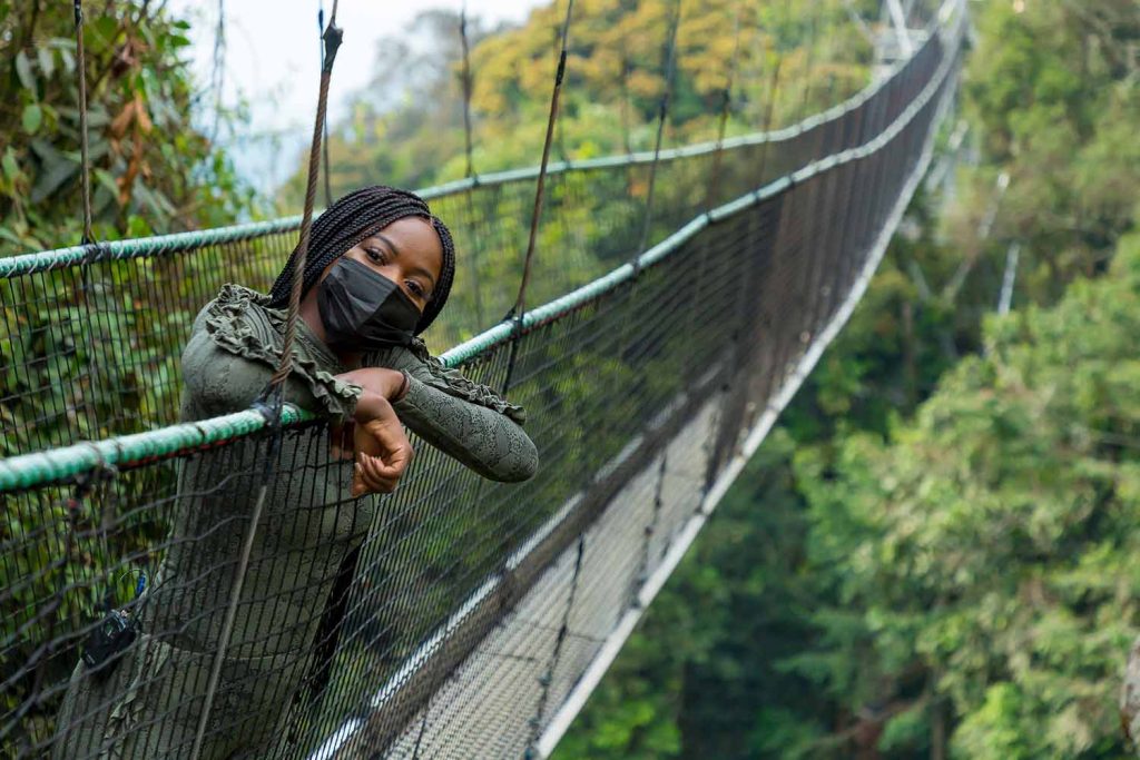 Walk above the rainforest on the only canopy walkway in East Africa.
